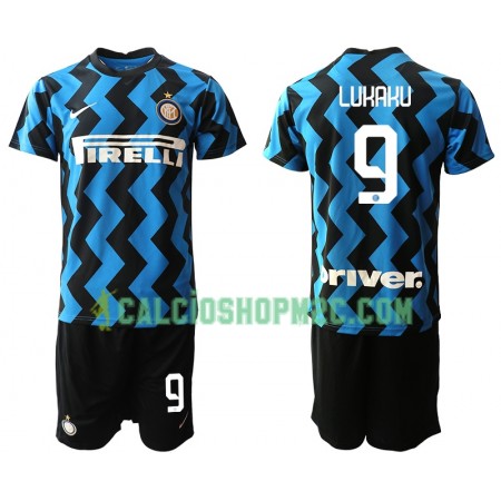 Inter Milan Romelu Lukaku 9 Bambino Maglia Prima 2020/2021 Manica Corta (+ Pantaloncini)